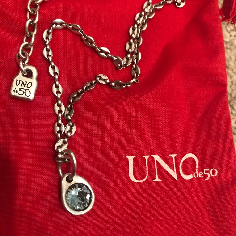 Silver and blue necklace